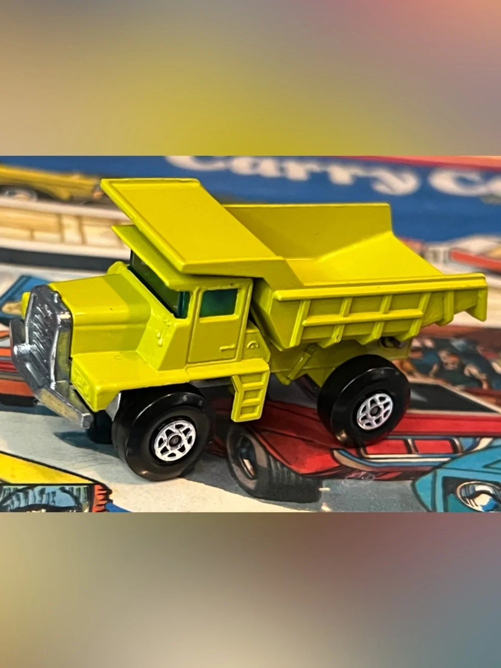Vintage Matchbox Superfast No. 28 Mack Dump Truck Yellow Green Lesney England